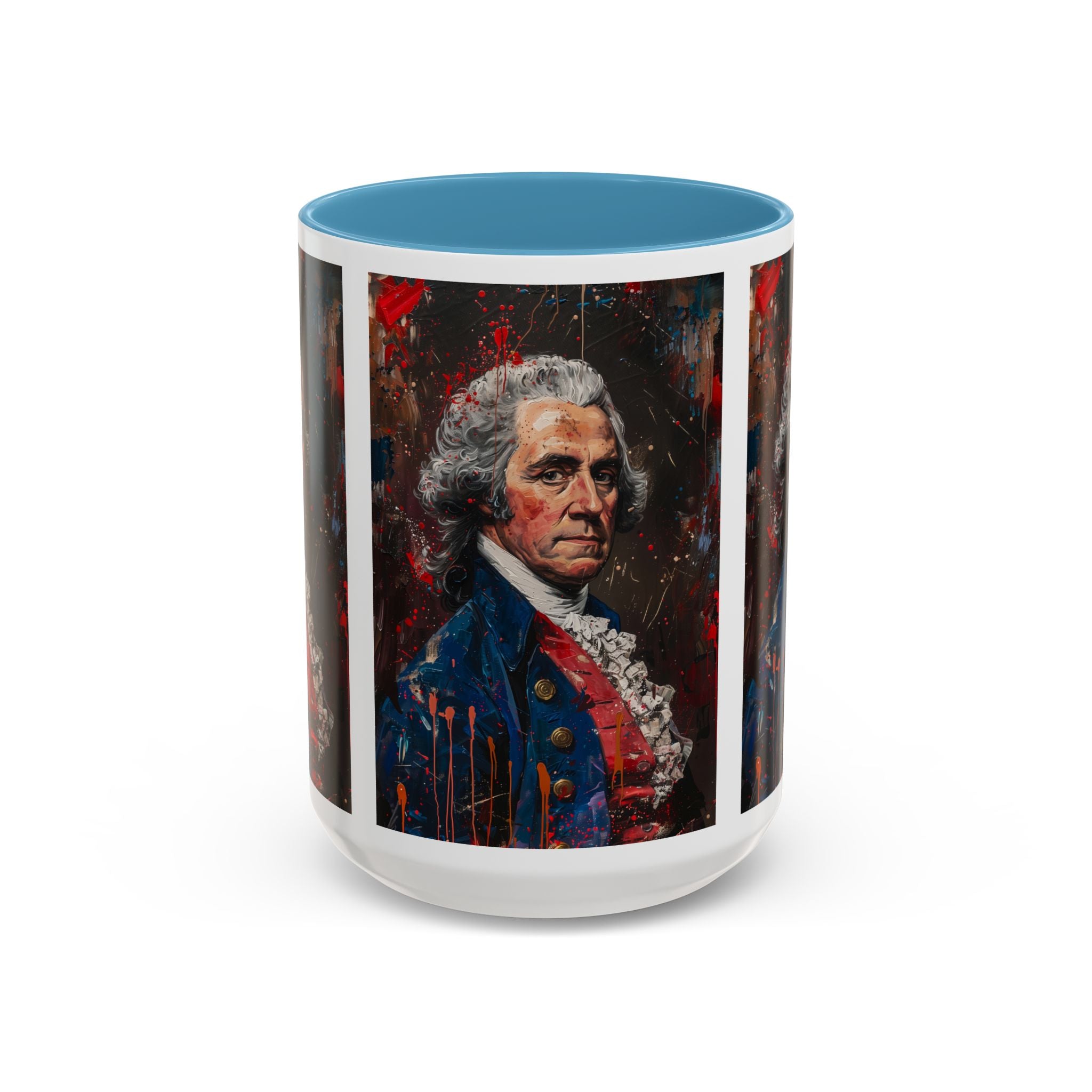 Historical Portrait Accent Mug — Patriotic Vintage-Style Coffee Cup