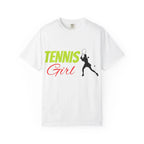 Tennis Girl T-shirt | Tennis Player Silhouette, Sporty Graphic Tee - 250 USA Celebration