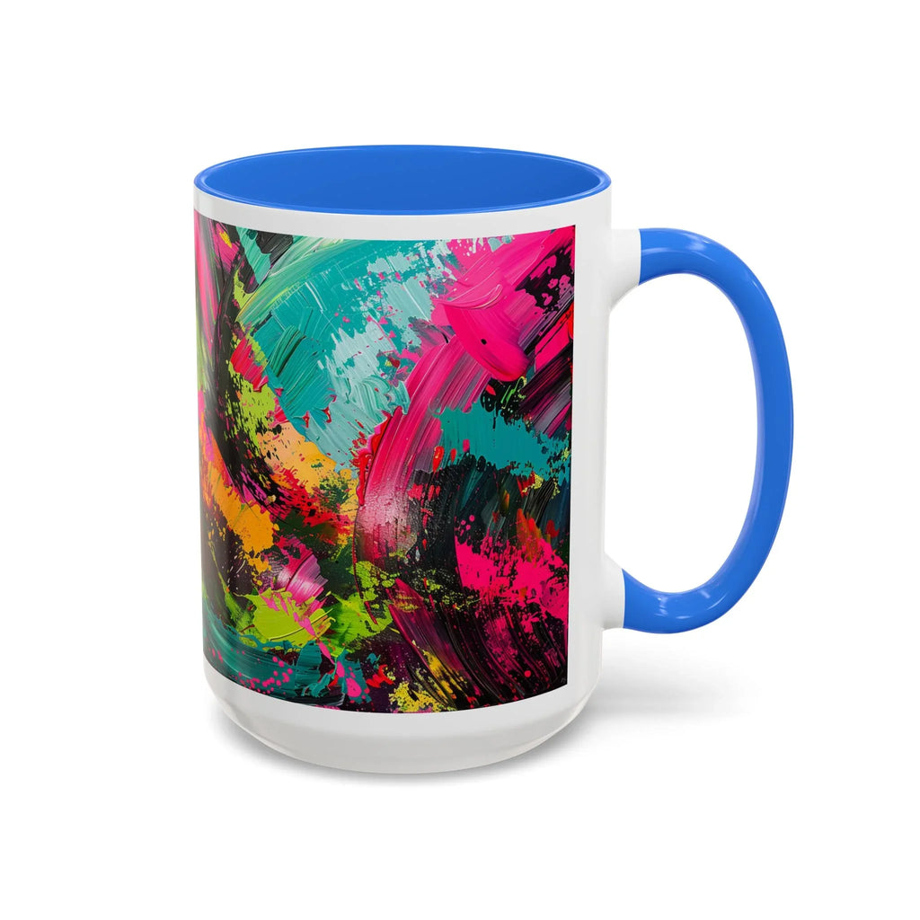 Abstract Colorful Brushstroke Mug | 11oz 15oz Ceramic - 250 USA Celebration