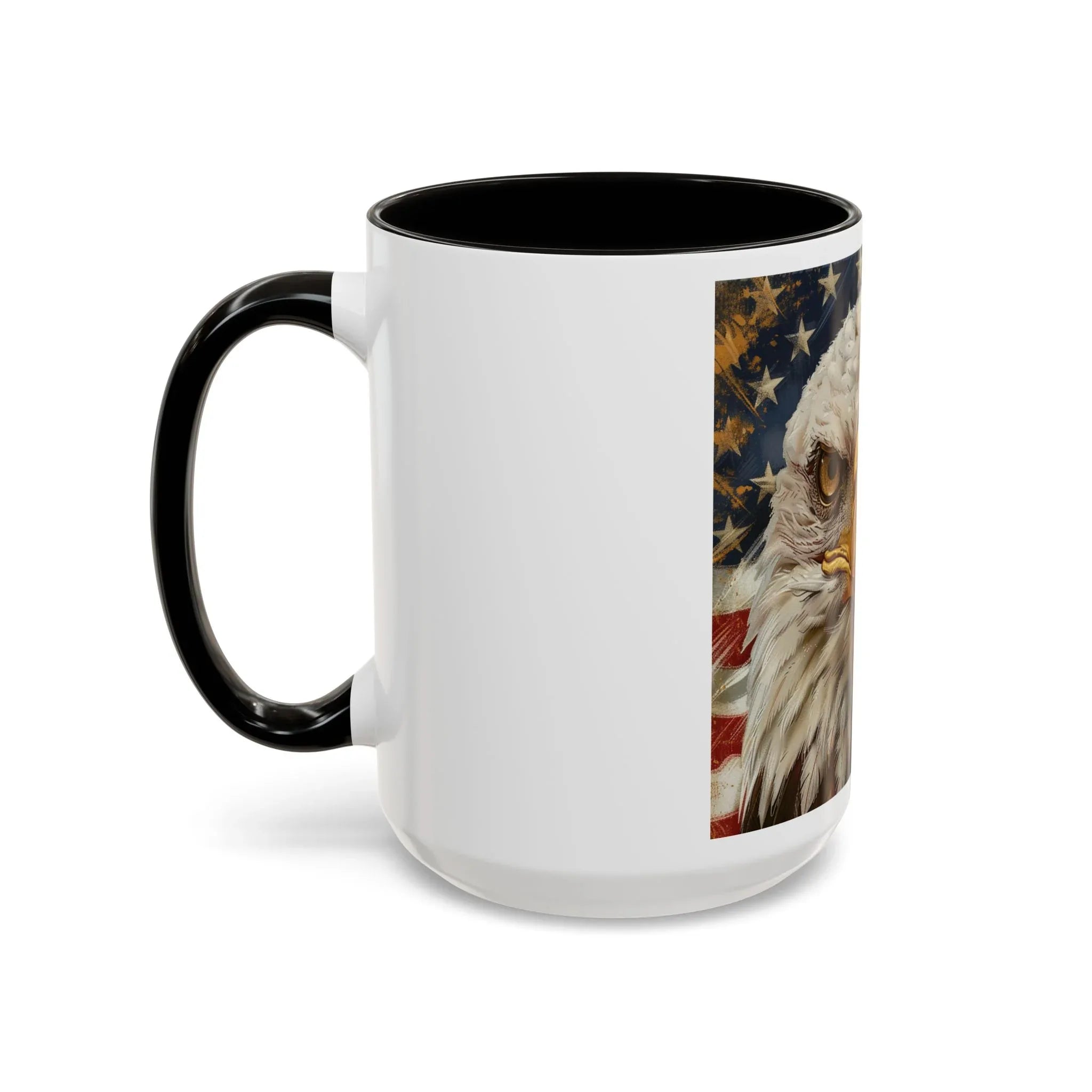 Colorful Mugs (11oz, 15oz) Majestic bald eagle head Patriotic coffee cup, America 250 Celebration coffee cup - 250 USA Celebration