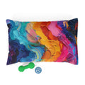 Abstract Rainbow Pet Bed — Colorful Swirl Dog & Cat Cushion