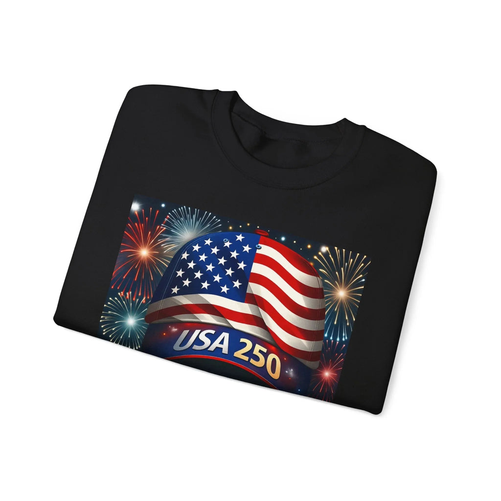 USA 250 American Flag Sweatshirt | 250th United States Celebration - 250 USA Celebration