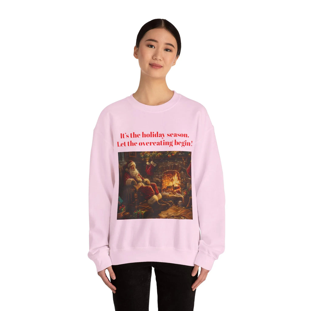 Christmas Santa Claus Crewneck Sweatshirt, Holiday Fireplace Design, Festive Xmas Sweatshirt, Colorful Winter Jumper, Unique Christmas Gift - 250 USA Celebration