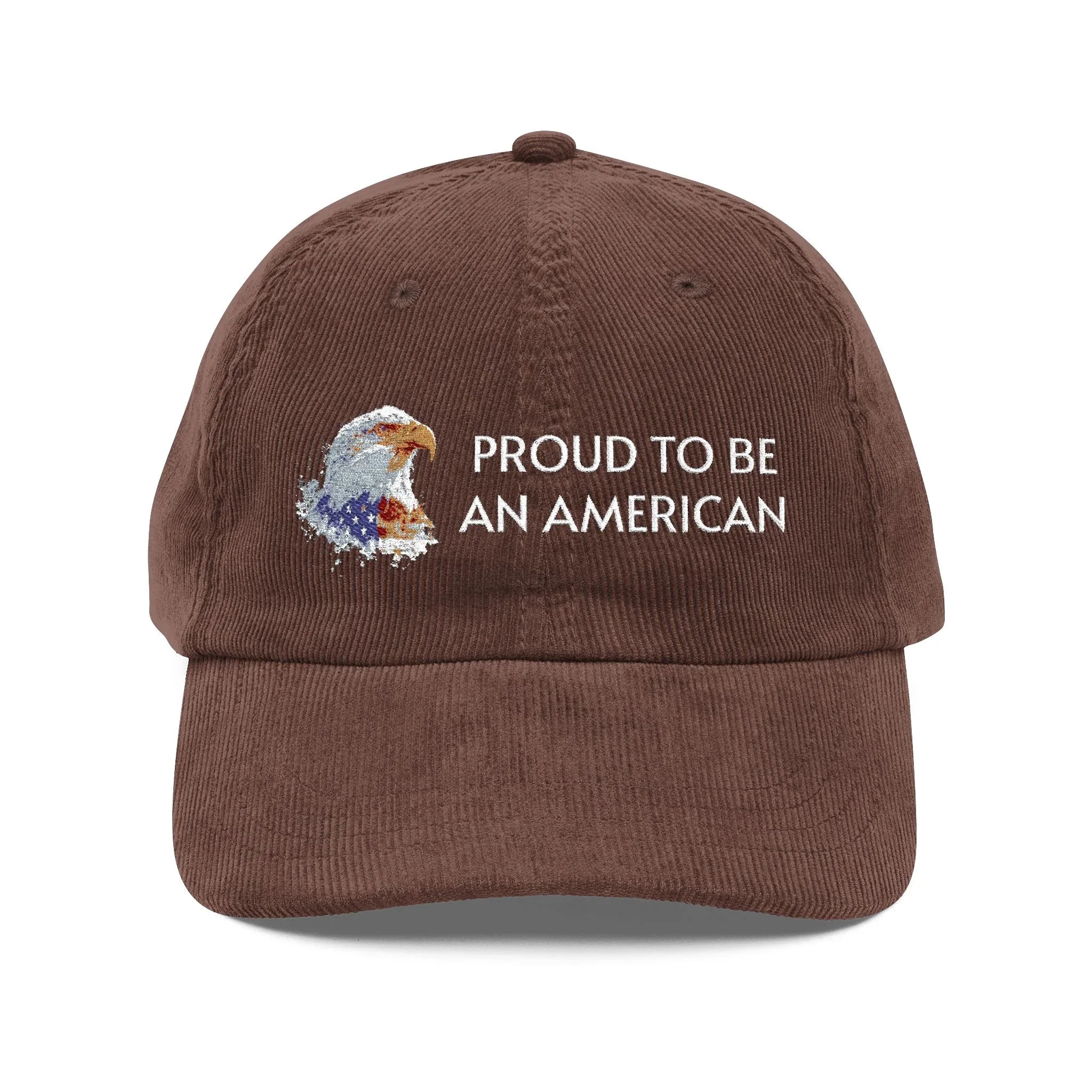 Proud To Be An American embroidered cap | Corduroy Dad Hat - 250 USA Celebration