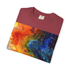 Colorful Abstract Swirl T-Shirt, psychedelic design blooms with surreal depth, blending free-flowing lines and bold swirls - 250 USA Celebration