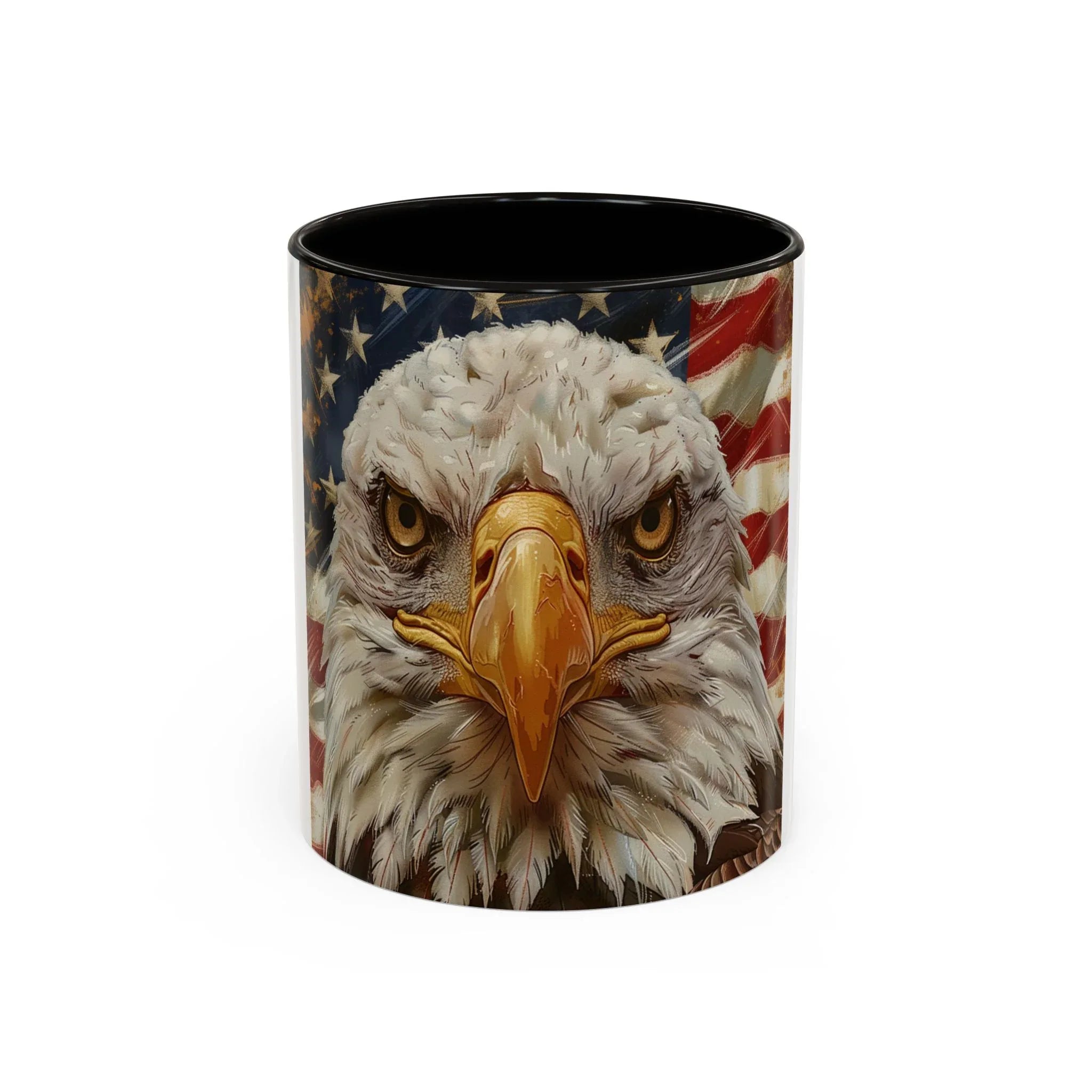 Colorful Mugs (11oz, 15oz) Majestic bald eagle head Patriotic coffee cup, America 250 Celebration coffee cup - 250 USA Celebration