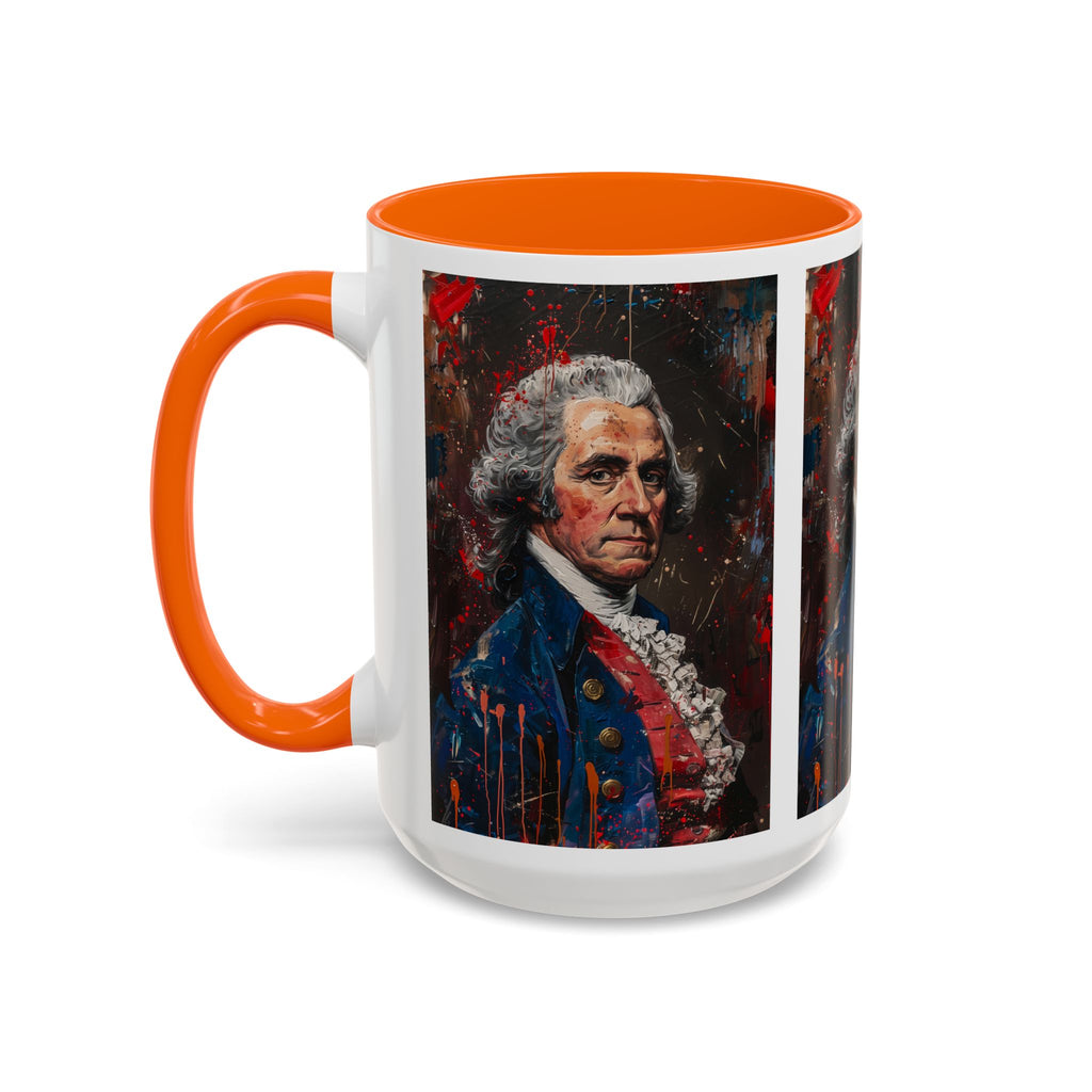 Historical Portrait Accent Mug — Patriotic Vintage-Style Coffee Cup