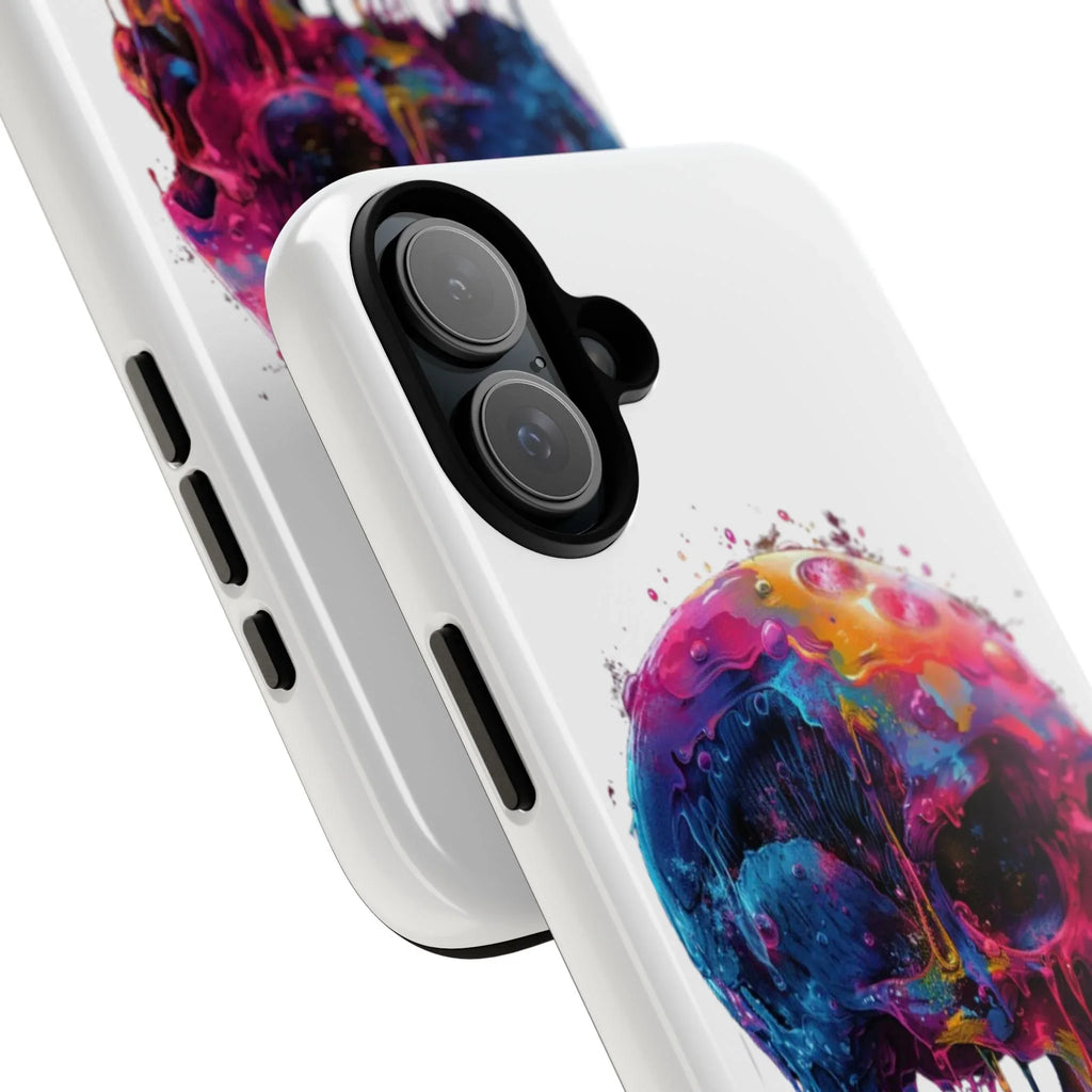 Colorful Drip Skull Phone Case | Hard Plastic Protective Case - 250 USA Celebration