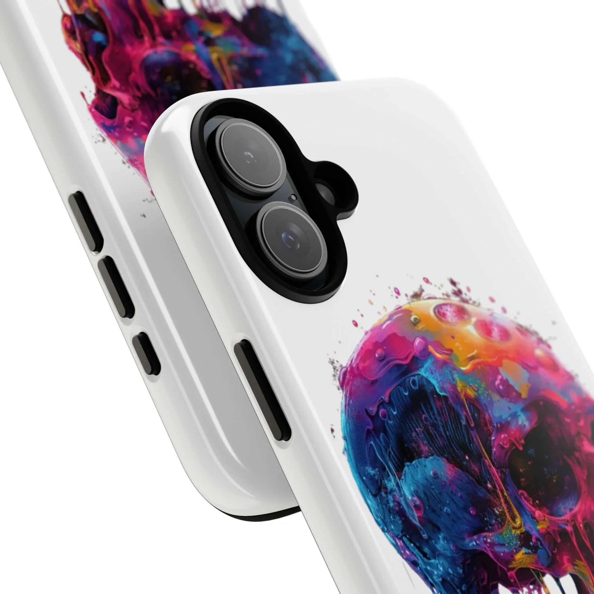 Colorful Drip Skull Phone Case | Hard Plastic Protective Case - 250 USA Celebration