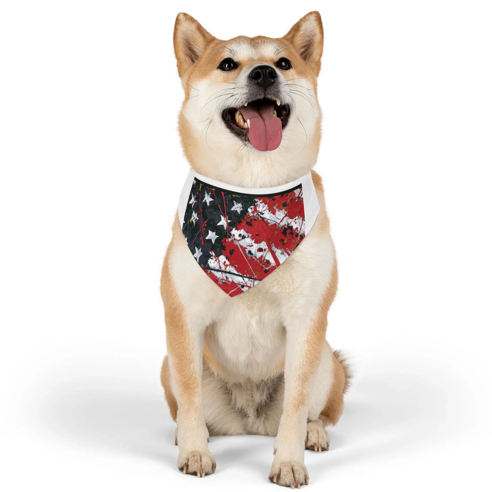 Grunge American Flag Pet Bandana Collar | Patriotic Dog Bandana - 250 USA Celebration