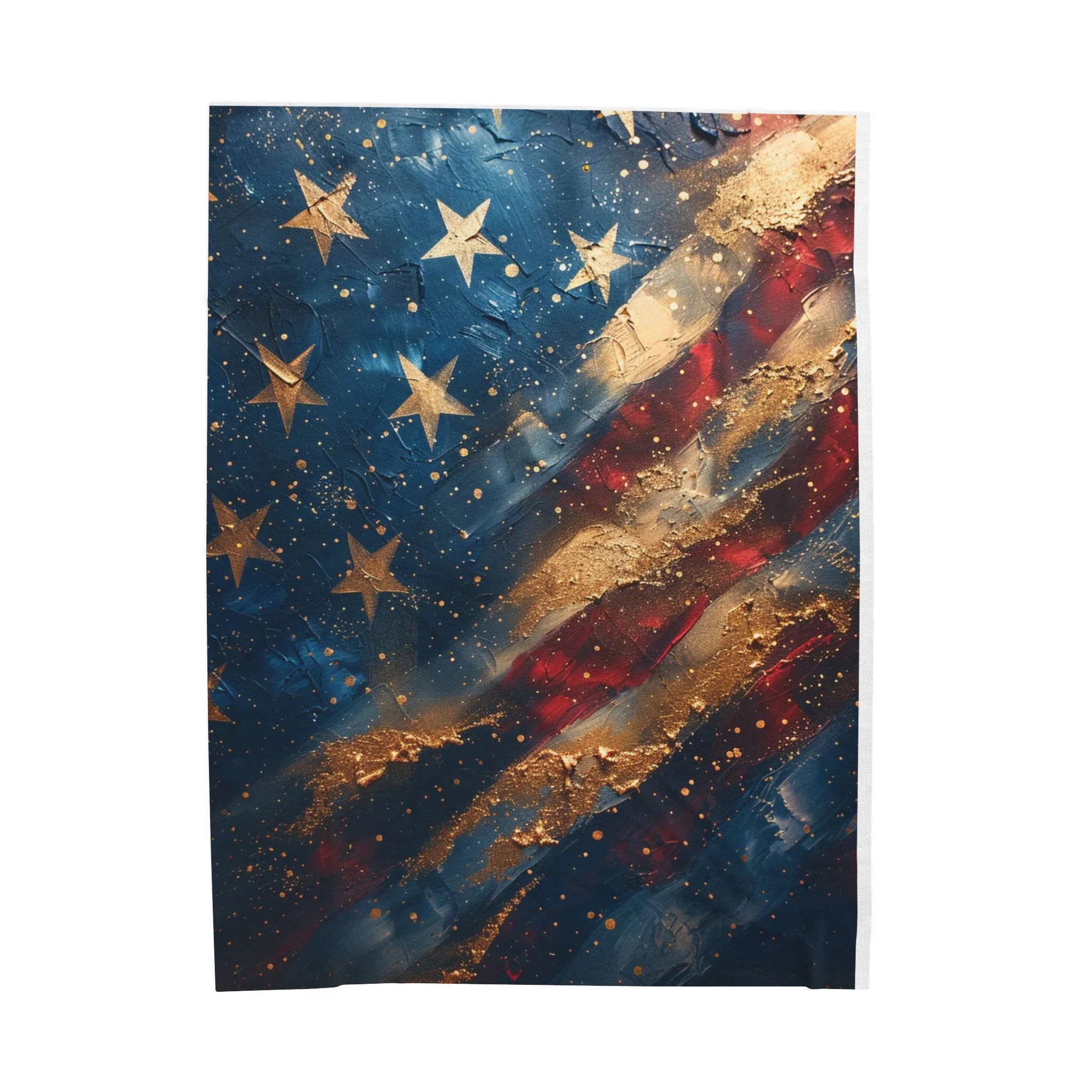 Abstract American Flag Velveteen Plush Blanket | Stars Stripes Patriotic Decor - 250 USA Celebration