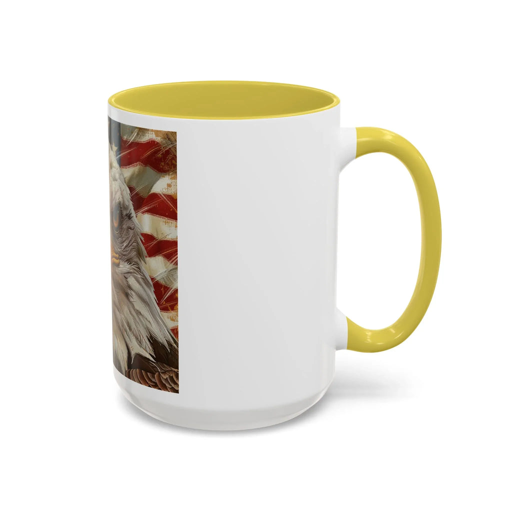 Colorful Mugs (11oz, 15oz) Majestic bald eagle head Patriotic coffee cup, America 250 Celebration coffee cup - 250 USA Celebration