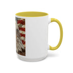 Colorful Mugs (11oz, 15oz) Majestic bald eagle head Patriotic coffee cup, America 250 Celebration coffee cup - 250 USA Celebration