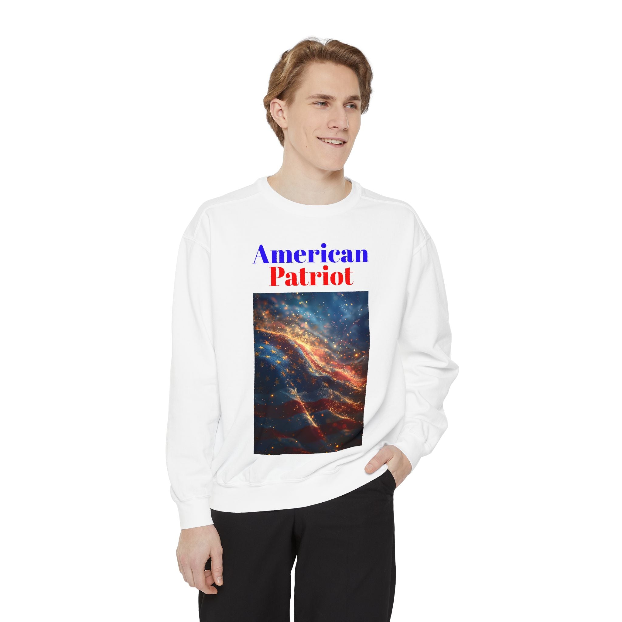 American Patriot Sweatshirt — Stars & Stripes Galaxy Crewneck