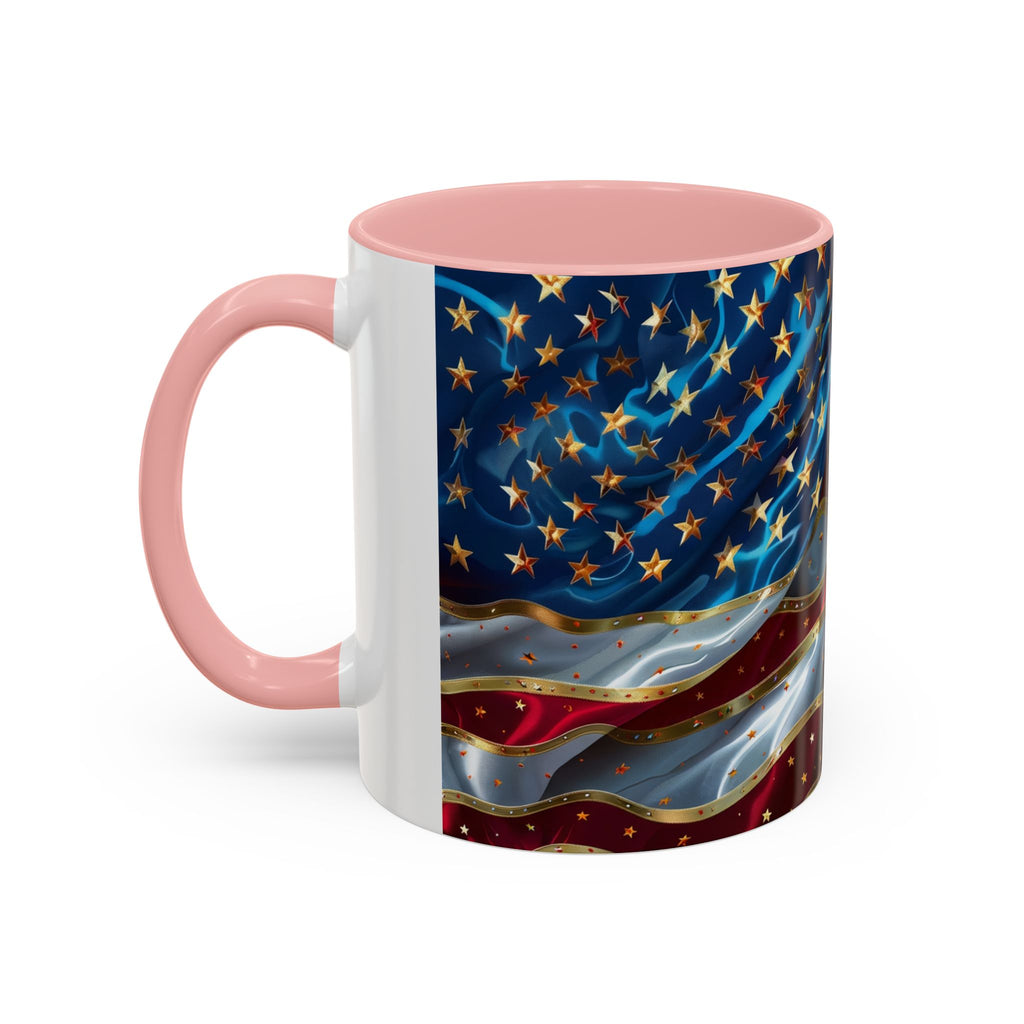 Patriotic American Flag Accent Coffee Mug (11/15oz)