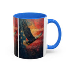 Colorful Mugs (11oz, 15oz) American Eagle Flying Coffee Cup, Patriotic American Eagle flying with American Flag in background - 250 USA Celebration