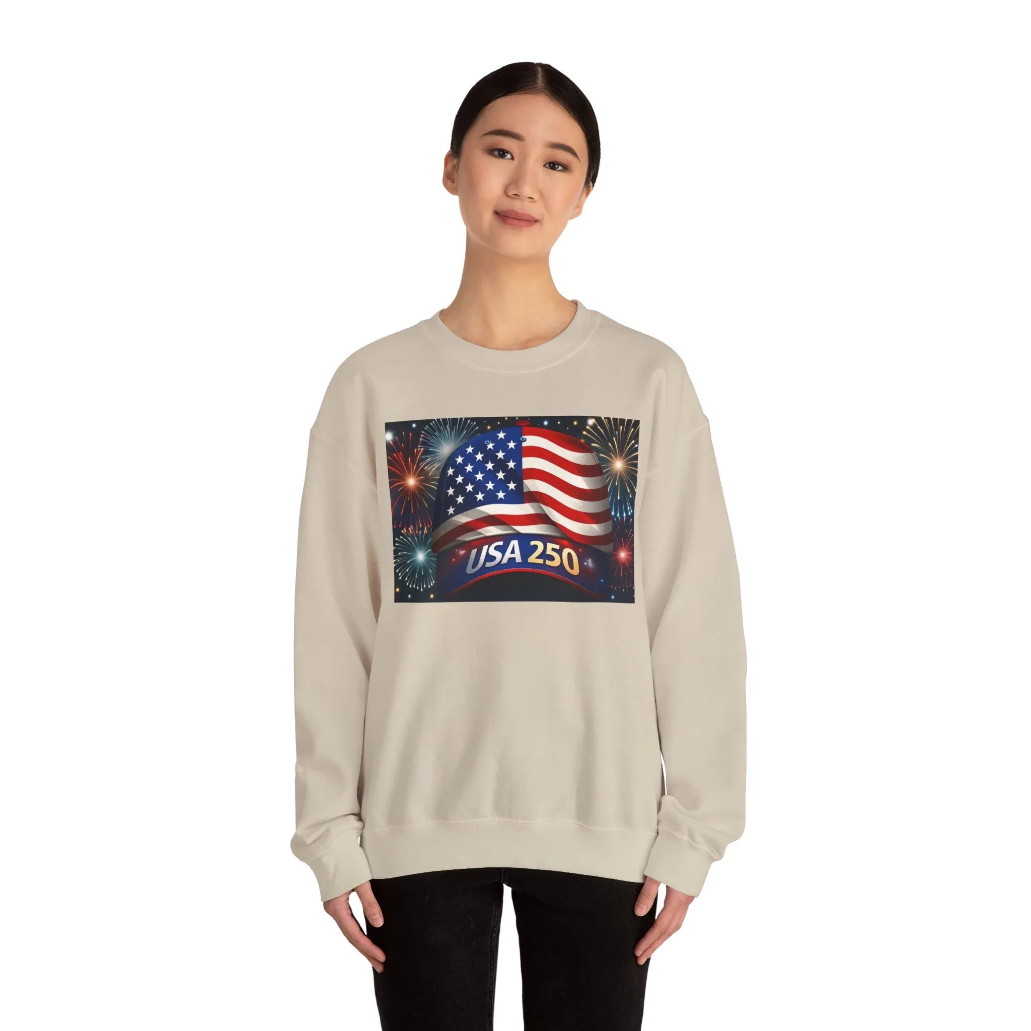 USA 250 American Flag Sweatshirt | 250th United States Celebration - 250 USA Celebration