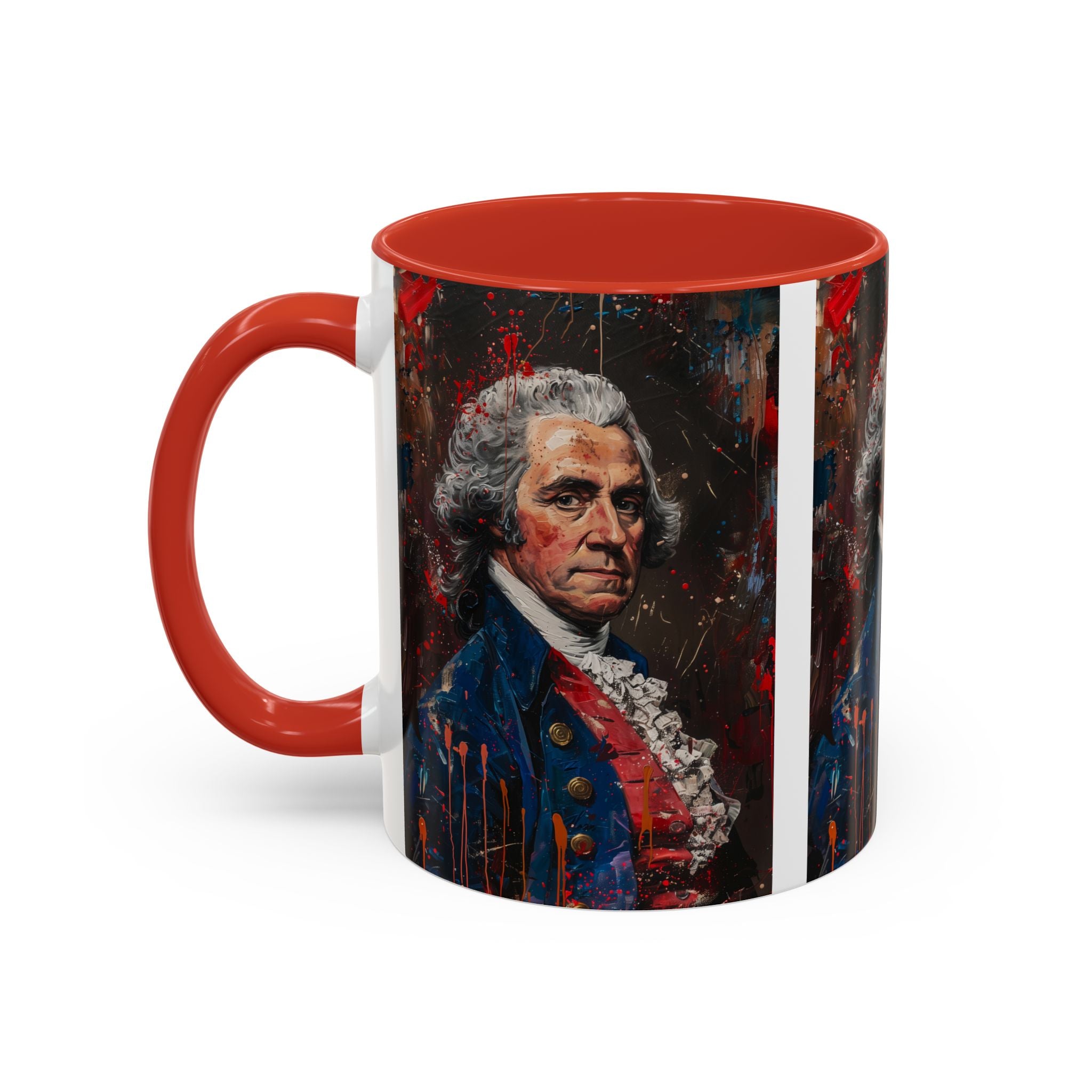 Historical Portrait Accent Mug — Patriotic Vintage-Style Coffee Cup