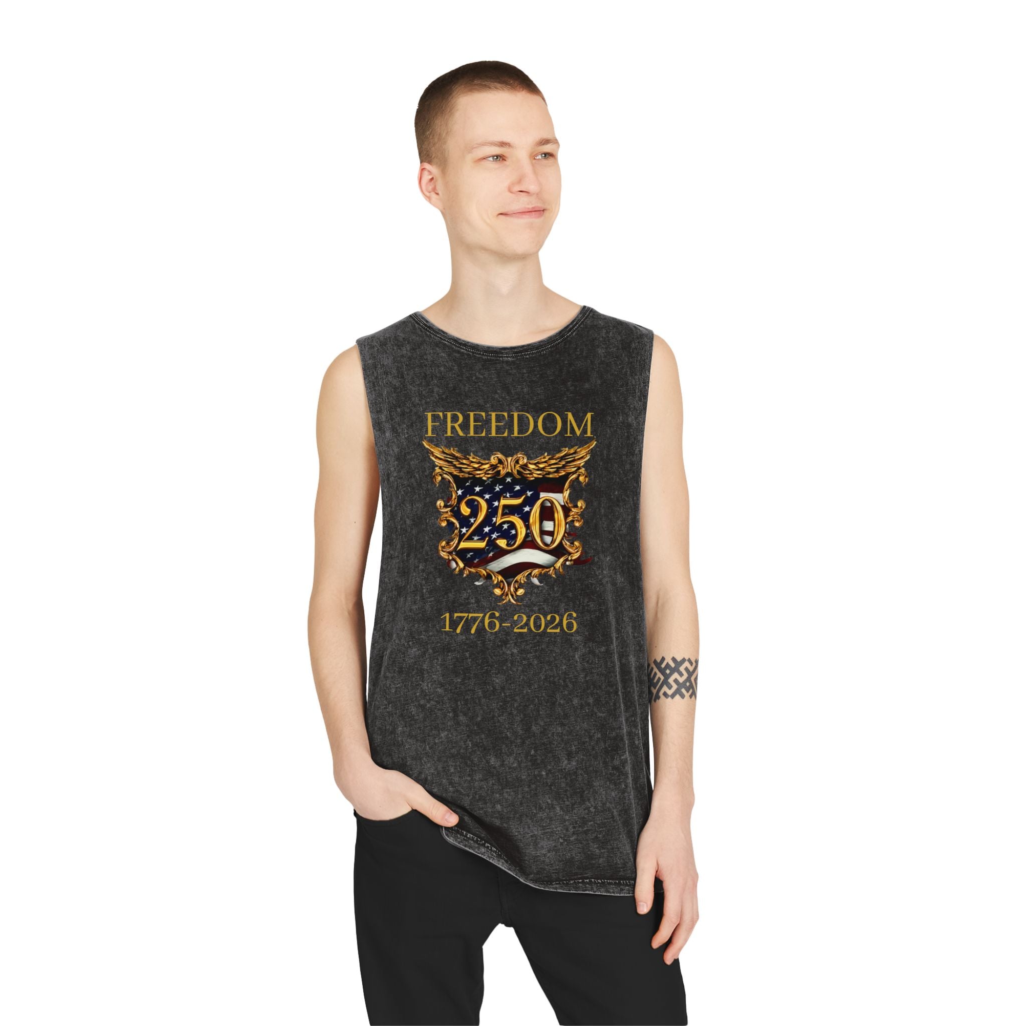 Freedom 250 Tank Top – 1776–2026 American Anniversary Stonewash Tank