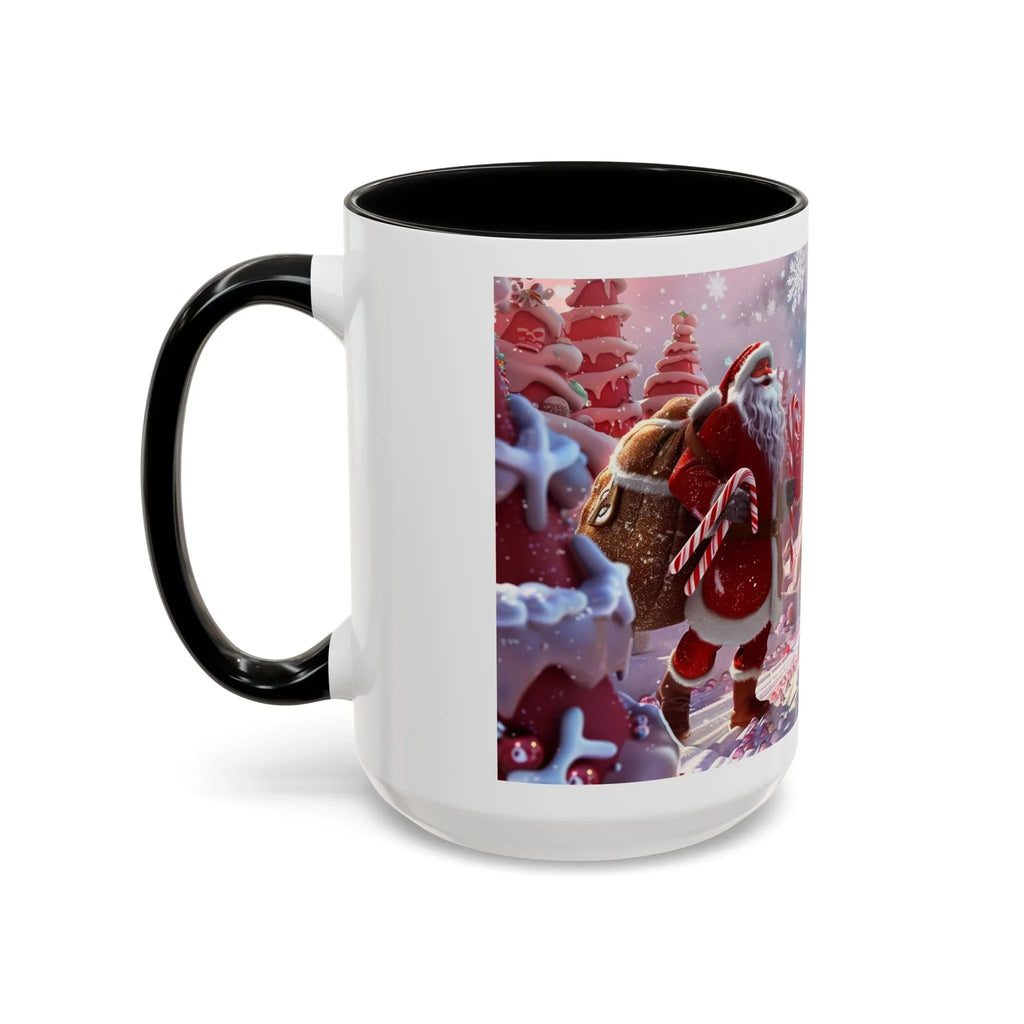 Coffee Mug, Festive Santa in Candy Wonderland, 11oz, 15oz, Tim Burton Style, Whimsical Holiday Cup, Christmas Gift, Hot Cocoa Mug - 250 USA Celebration