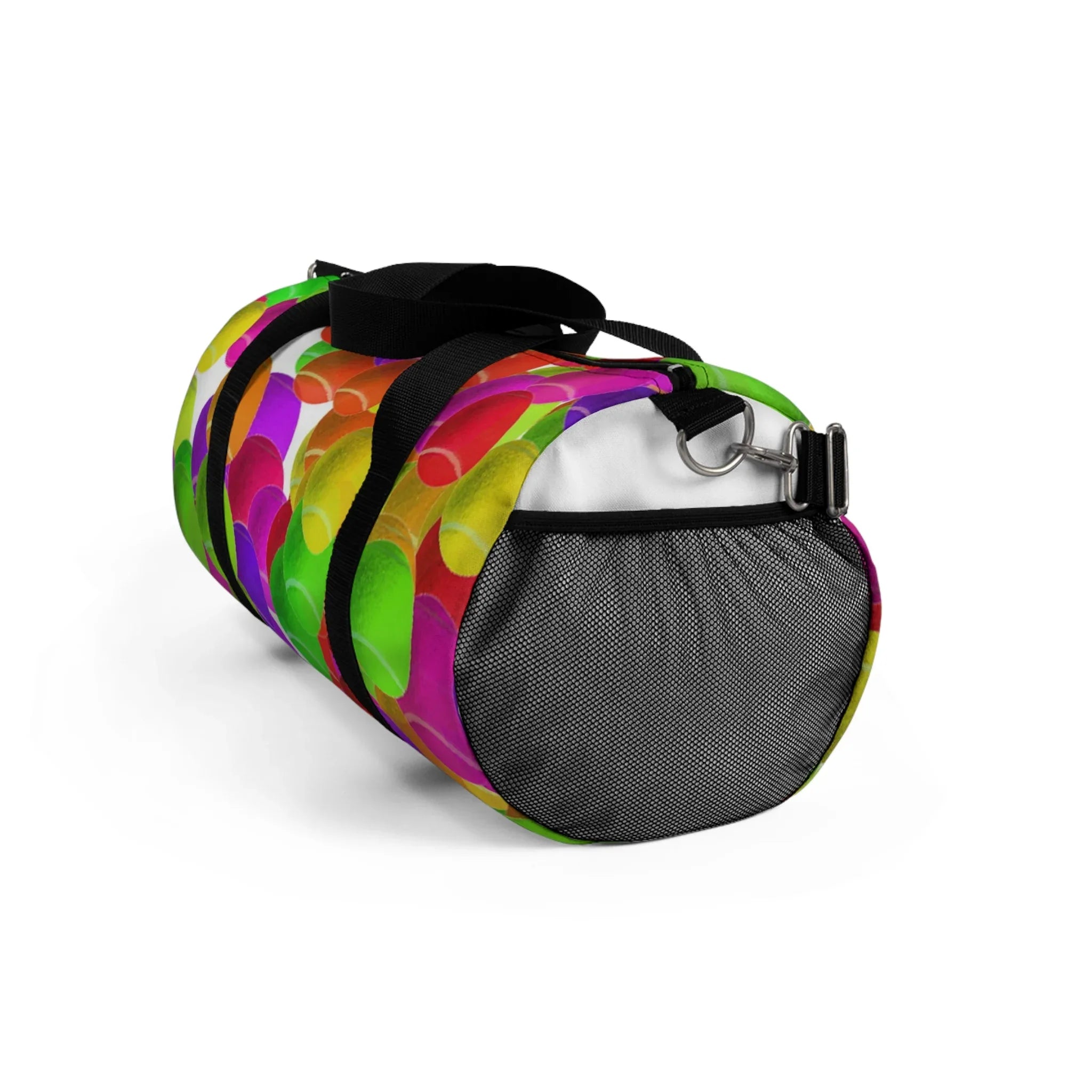 Colorful Overlapping Circles Duffel Bag | Neon Bubble Pattern, Travel Gym Bag, Tennis Anyone, Love, Tennis Bag, Weekender, Love Tennis Bag - 250 USA Celebration