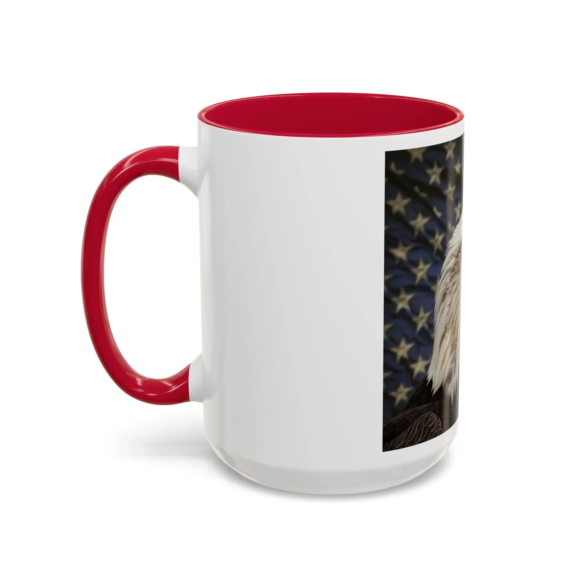 Colorful Mugs (11oz, 15oz) American eagle with American flag, fireworks all around the eagle, patriotic themed - 250 USA Celebration
