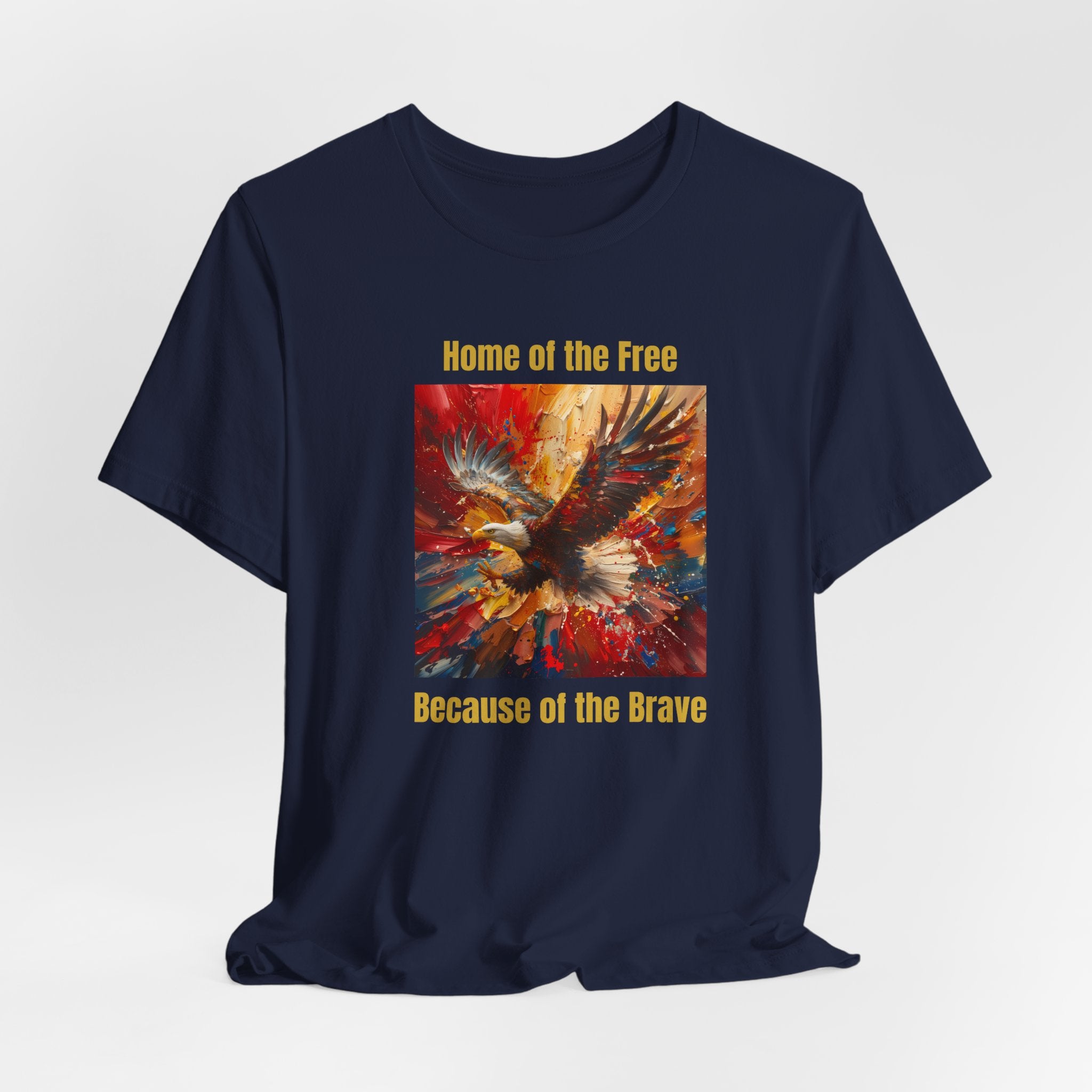 Patriotic Eagle T-Shirt – "Home of the Free, Because of the Brave" Graphic Tee
