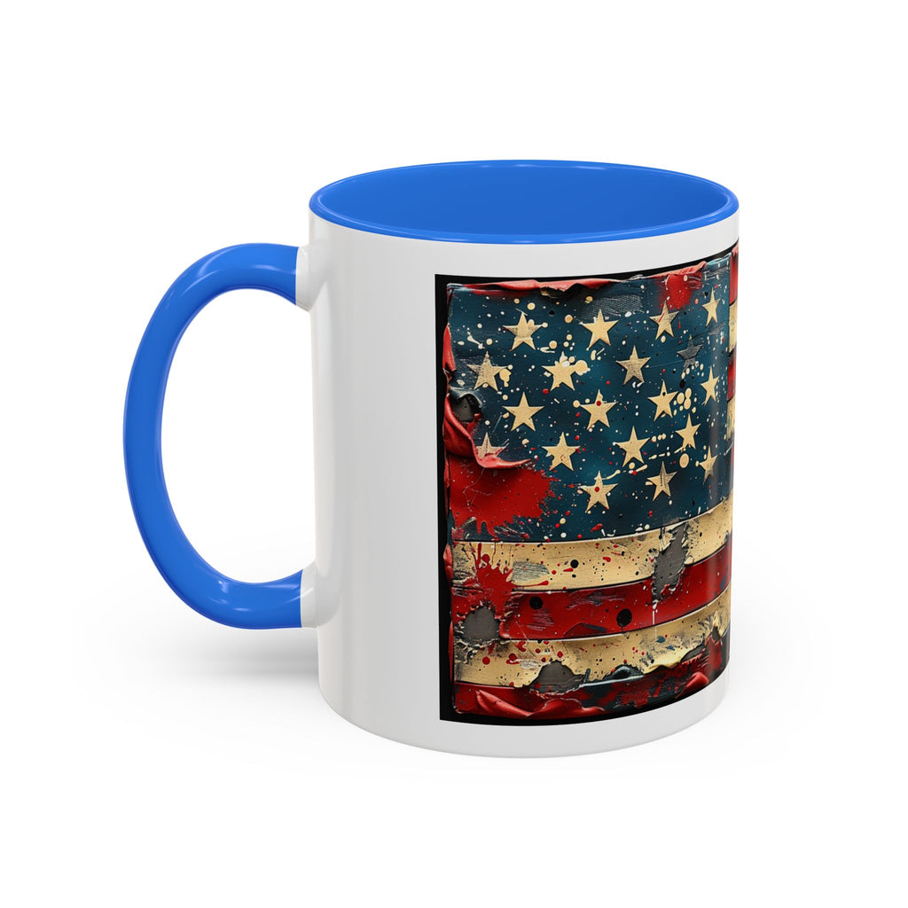 Colorful Mugs (11oz, 15oz), American Flag, Patriotic Flag coffee cup