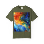 Colorful Abstract Swirl T-Shirt, psychedelic design blooms with surreal depth, blending free-flowing lines and bold swirls - 250 USA Celebration