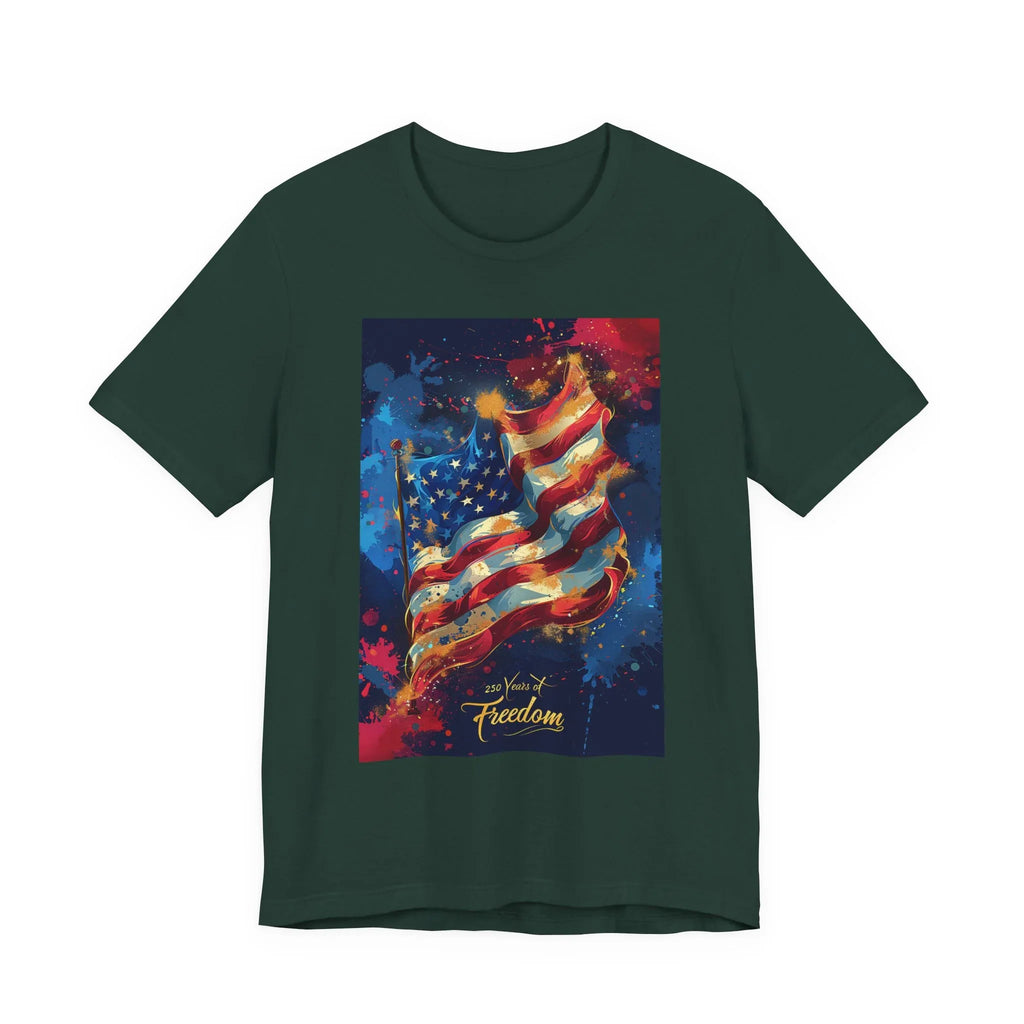 Patriotic Freedom Tee, Unisex Jersey Short Sleeve Tee, American Flag Shirt, Fourth of July Apparel, Independence Day Outfit, Gift for [...] - 250 USA Celebration