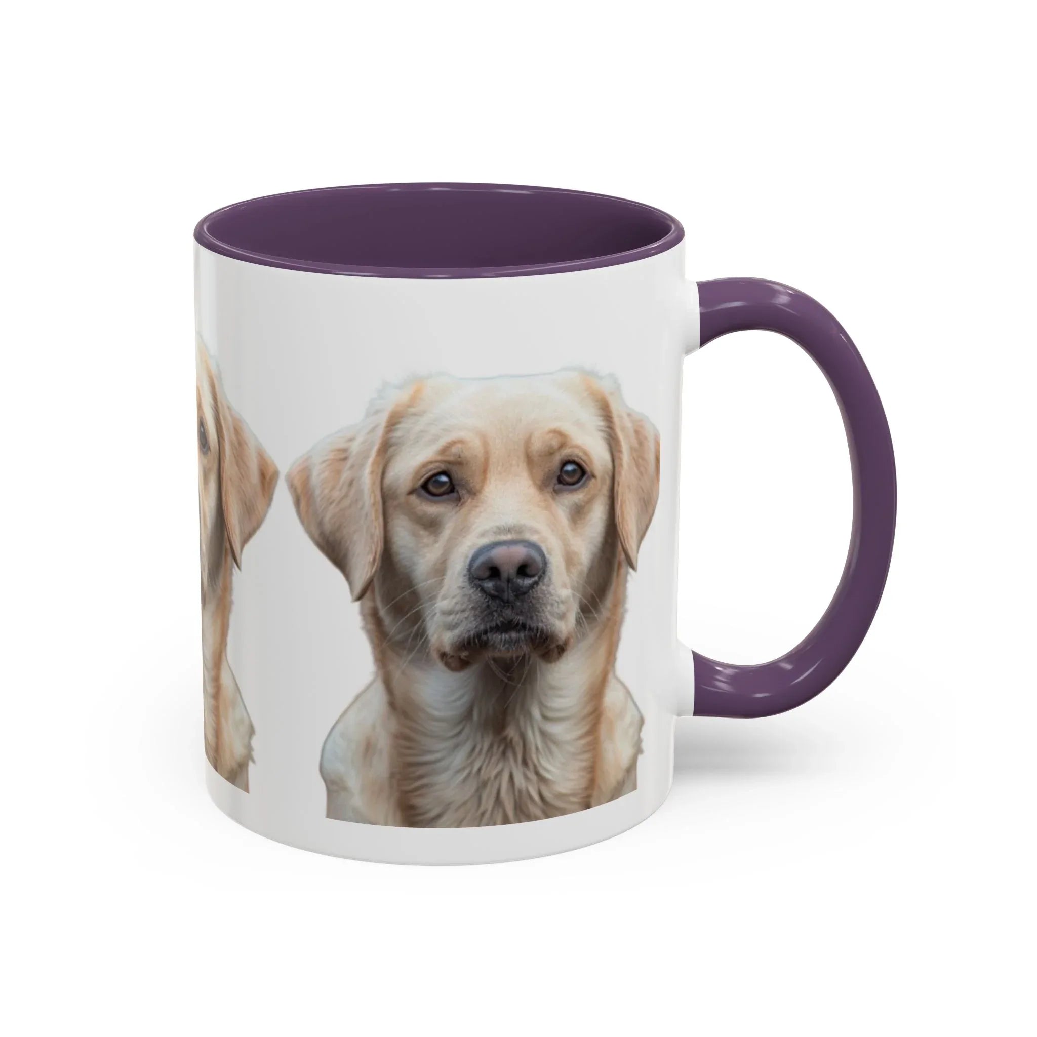Soulful Labrador Portrait Accent Coffee Mug, Cute Dog Face Ceramic Mug - 250 USA Celebration