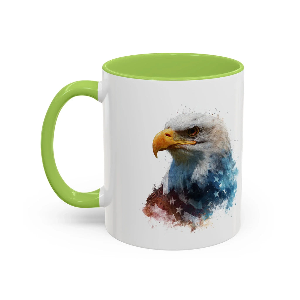 American Bald Eagle watercolor, Coffee Mug | Patriotic flag design - 250 USA Celebration
