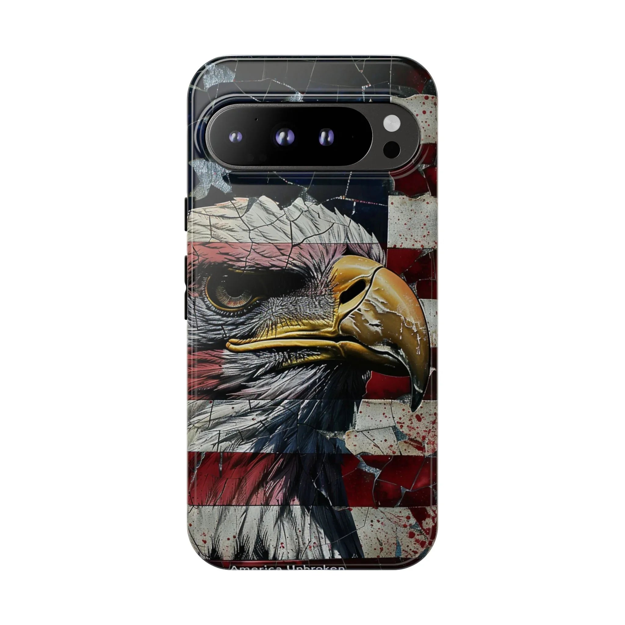 American Flag Bald Eagle phone case | Patriotic iPhone cover, cracked vintage flag design - 250 USA Celebration