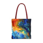 Abstract Fluid Art Tote Bag | Colorful Swirl Beach Bag - 250 USA Celebration