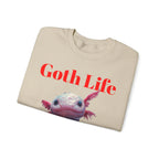 Goth Life Axolotl Sweatshirt | Cute Goth Axolotl Illustration - 250 USA Celebration