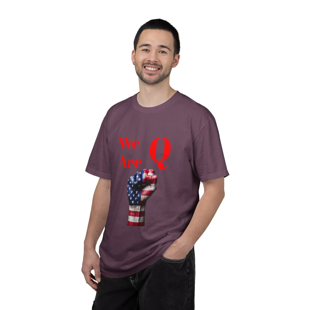 We Are Q fist American flag T-Shirt | QAnon political design - 250 USA Celebration