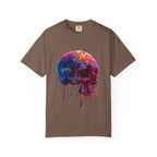 Colorful Drip Skull T-shirt | Watercolor Skull Shirt, Artistic Gothic Tee - 250 USA Celebration