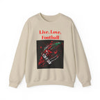 Football Sweatshirt, Live Love Football Crewneck Jumper, Sports Fan Gift, Game Day Apparel, Team Spirit Top, Unisex Sweatshirt - 250 USA Celebration