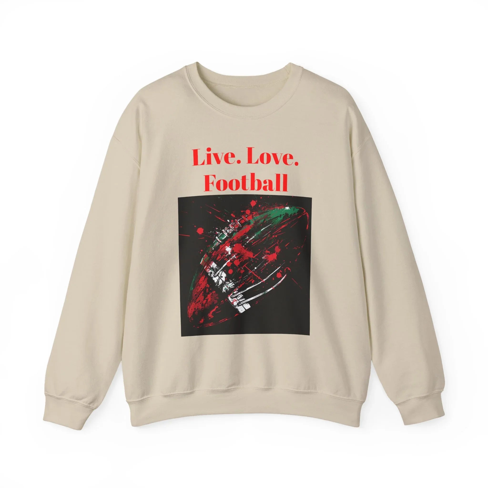Football Sweatshirt, Live Love Football Crewneck Jumper, Sports Fan Gift, Game Day Apparel, Team Spirit Top, Unisex Sweatshirt - 250 USA Celebration