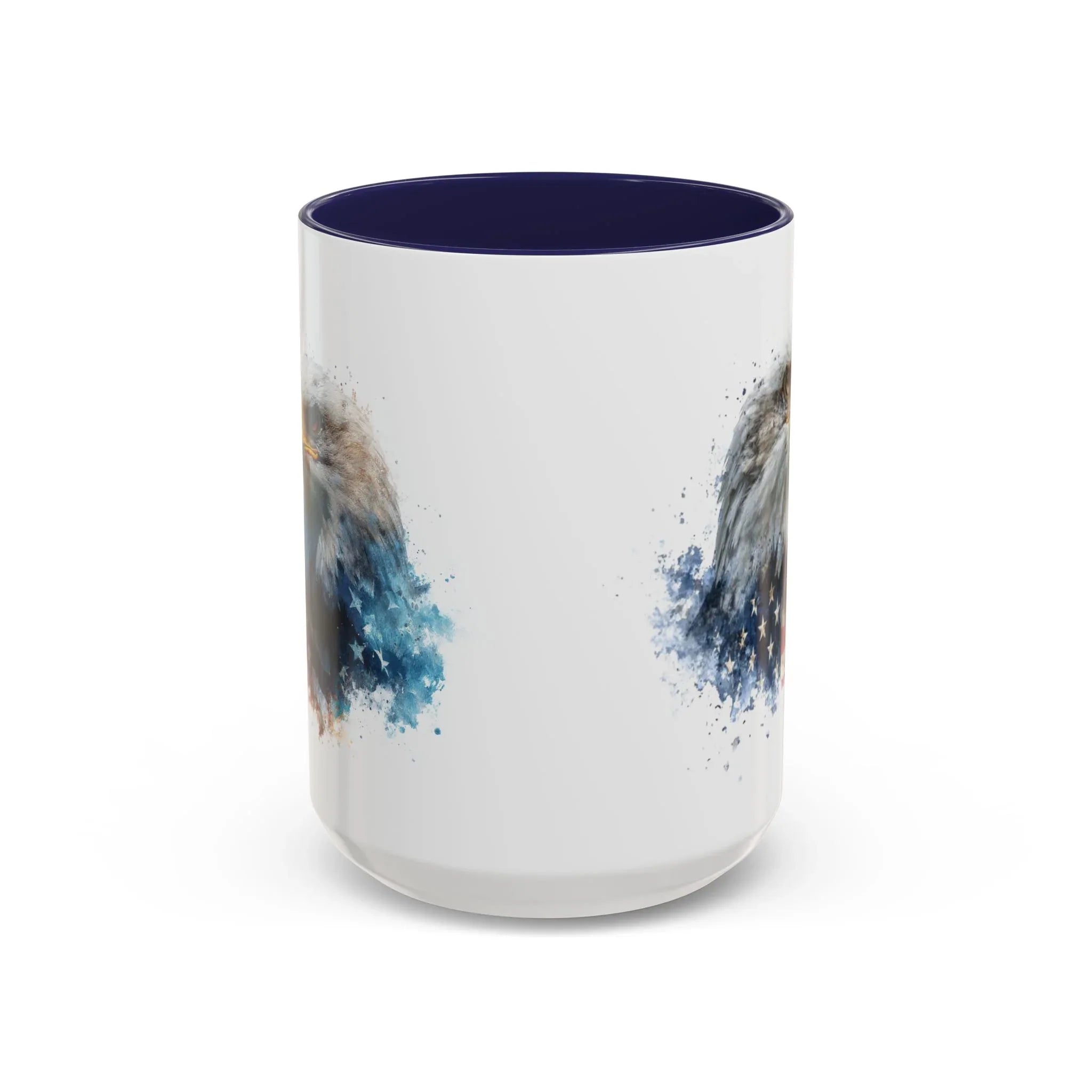 American Bald Eagle watercolor, Coffee Mug | Patriotic flag design - 250 USA Celebration
