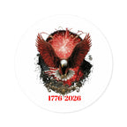1776-2026 Eagle with Fireworks round sticker | Patriotic Sticker - 250 USA Celebration