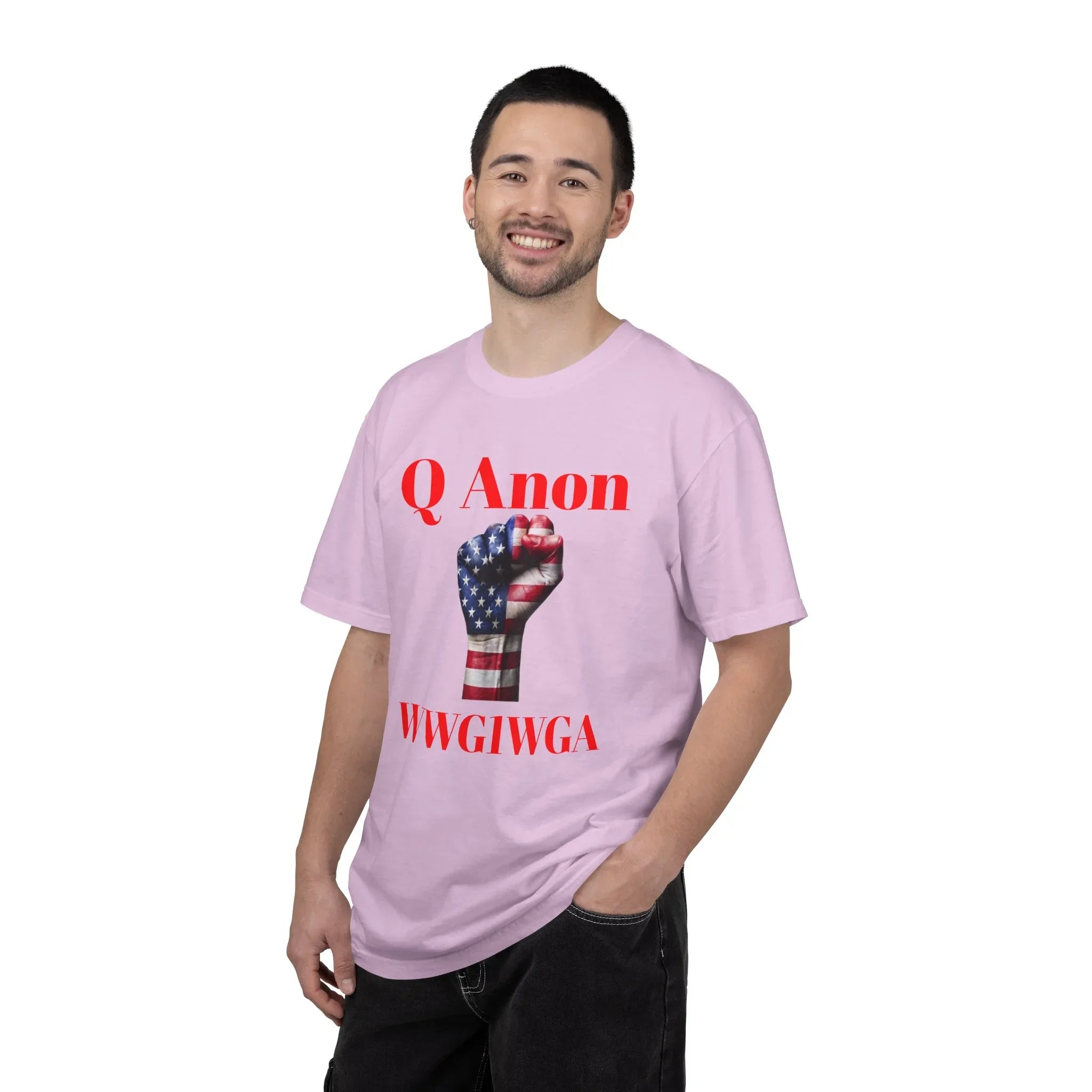Q Anon Fist T-shirt | WWG1WGA Print - 250 USA Celebration