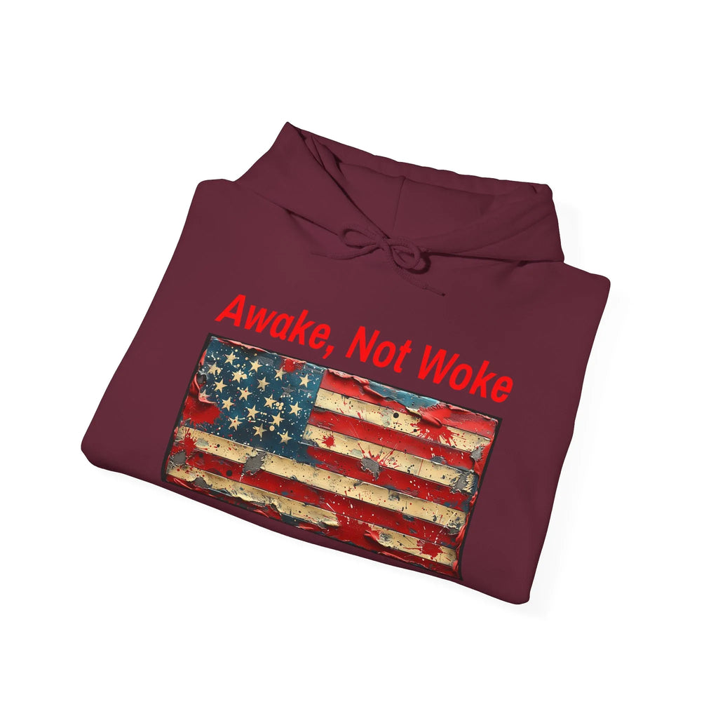 Awake Not Woke Hoodie | Political Statement Sweatshirt - 250 USA Celebration