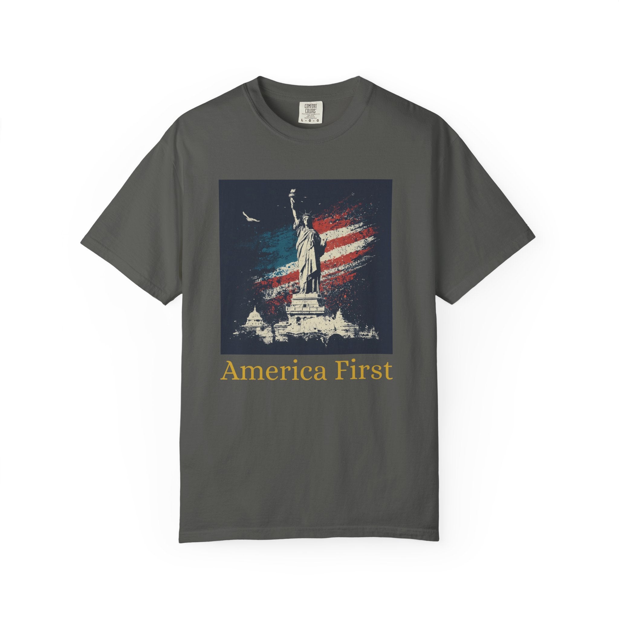 America 250 Statue of Liberty - America First | Official 250th Anniversary EditionAmerica First Bald Eagle T-shirt | Patriotic Flag Eagle Tee