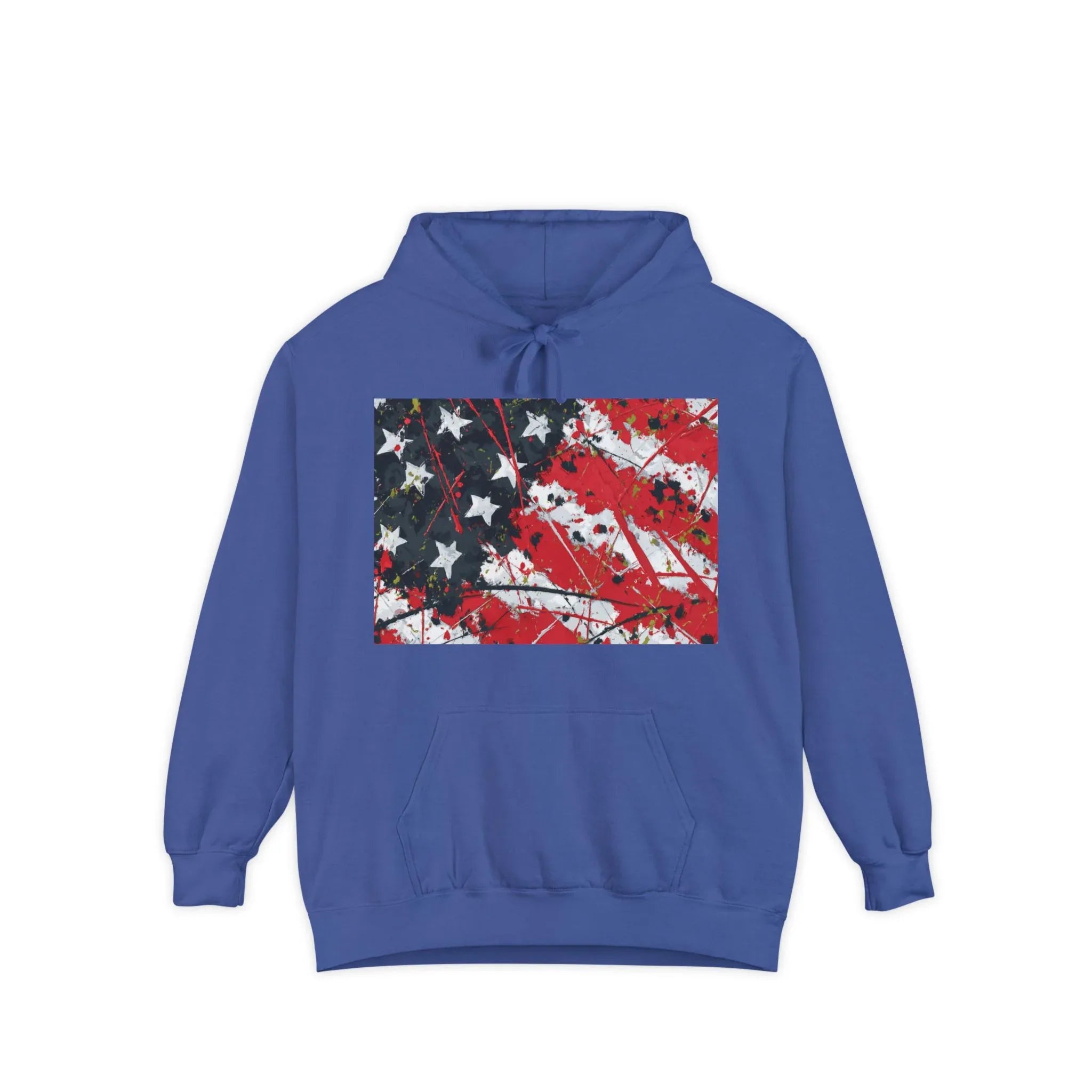Distressed American Flag Hoodie | Patriotic Stars Stripes Sweatshirt - 250 USA Celebration
