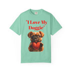 Cute French Bulldog Puppy Holding Red Heart T-shirt | Dog Lover Cartoon - 250 USA Celebration