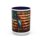 Liberty Statue American Flag Coffee Mug — Patriotic Vintage Accent Mug (11/15oz)