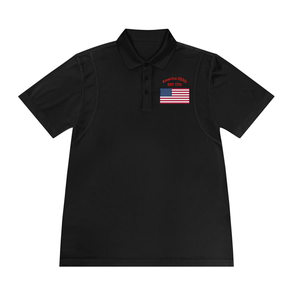The "Legacy Portrait" Sport Polo – America 250 Signature Series - Men's Sport Polo — America 250 Commemorative Flag Wave Polo