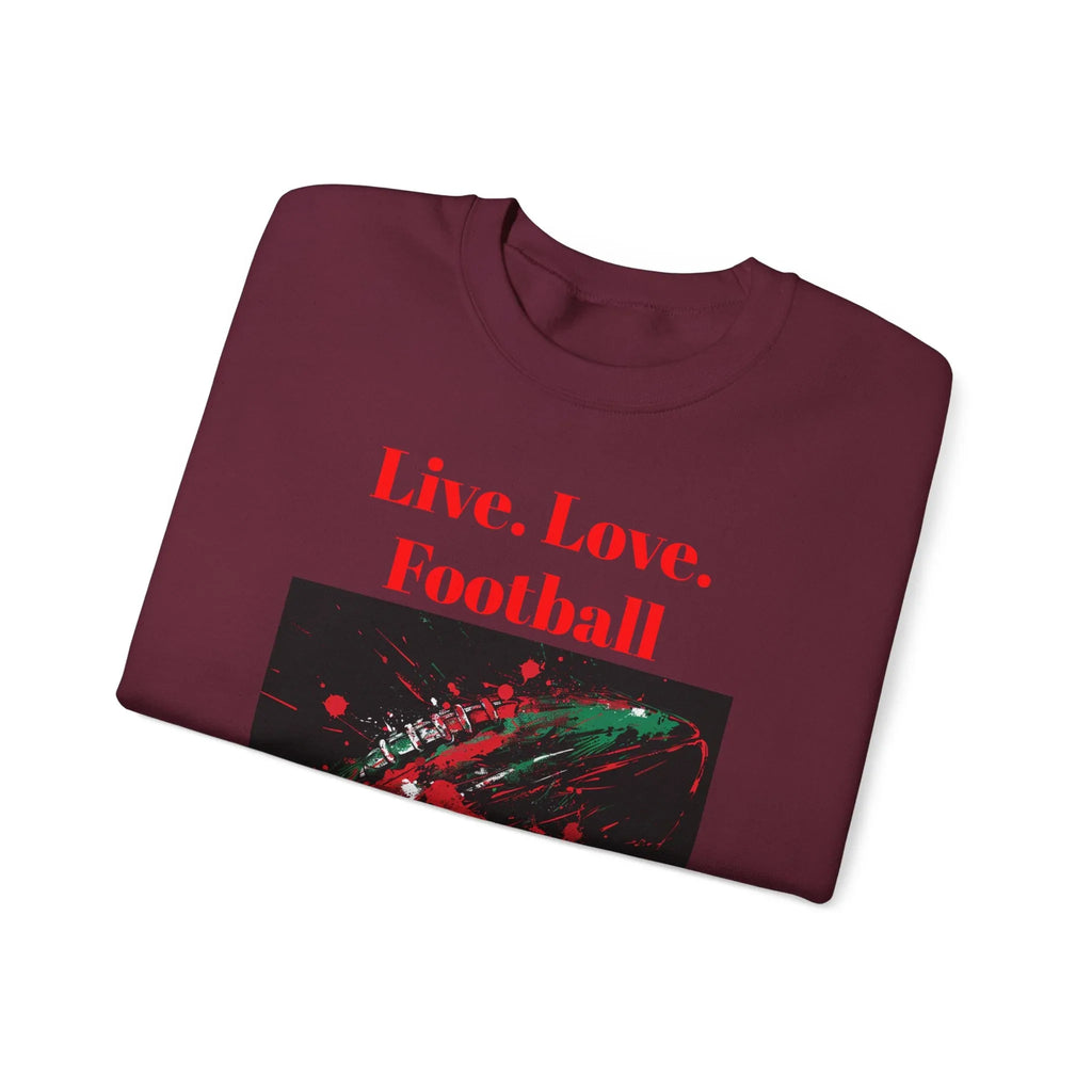 Football Sweatshirt, Live Love Football Crewneck Jumper, Sports Fan Gift, Game Day Apparel, Team Spirit Top, Unisex Sweatshirt - 250 USA Celebration