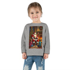 Christmas Santa Toddler Long Sleeve Tee, Holiday Shirt for Kids, Festive Outfit, Winter Apparel, Cute Christmas Gift, Family Photoshoot - 250 USA Celebration